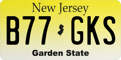 NJ license plate B77GKS