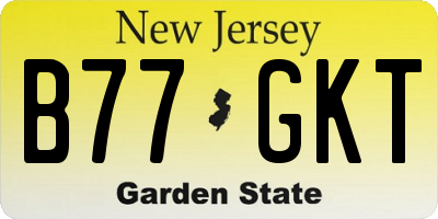 NJ license plate B77GKT