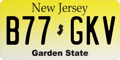 NJ license plate B77GKV