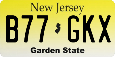 NJ license plate B77GKX