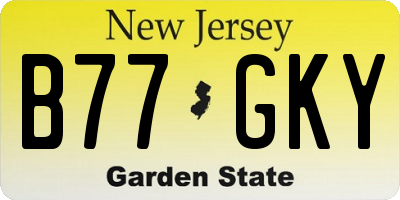 NJ license plate B77GKY
