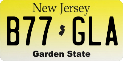 NJ license plate B77GLA