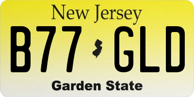 NJ license plate B77GLD