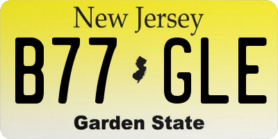 NJ license plate B77GLE