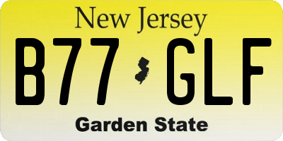 NJ license plate B77GLF