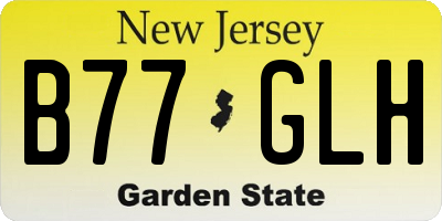 NJ license plate B77GLH