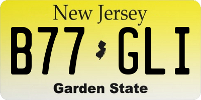 NJ license plate B77GLI