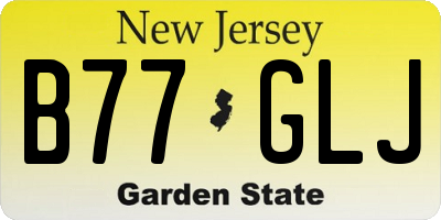 NJ license plate B77GLJ
