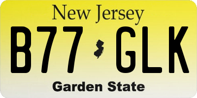 NJ license plate B77GLK