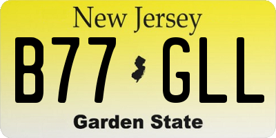 NJ license plate B77GLL