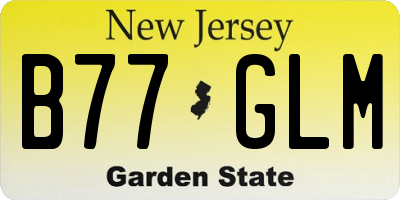 NJ license plate B77GLM
