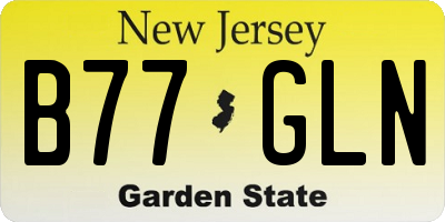 NJ license plate B77GLN