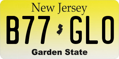 NJ license plate B77GLO