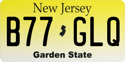 NJ license plate B77GLQ