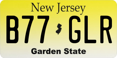 NJ license plate B77GLR
