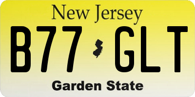 NJ license plate B77GLT