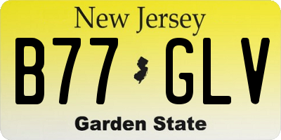 NJ license plate B77GLV