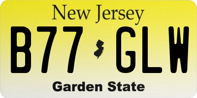NJ license plate B77GLW