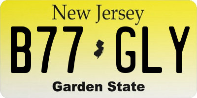 NJ license plate B77GLY