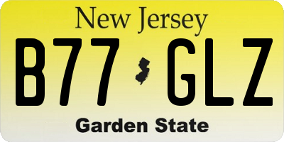 NJ license plate B77GLZ