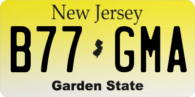 NJ license plate B77GMA