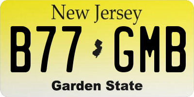 NJ license plate B77GMB