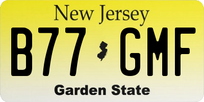 NJ license plate B77GMF