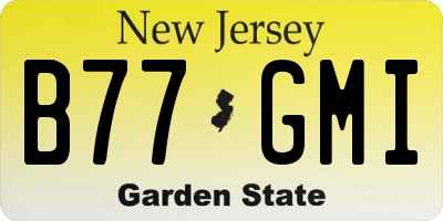 NJ license plate B77GMI