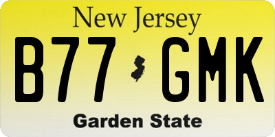 NJ license plate B77GMK