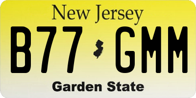 NJ license plate B77GMM