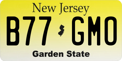 NJ license plate B77GMO