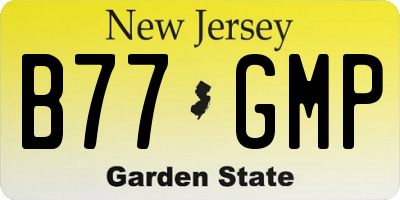 NJ license plate B77GMP