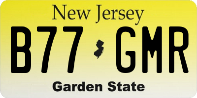 NJ license plate B77GMR