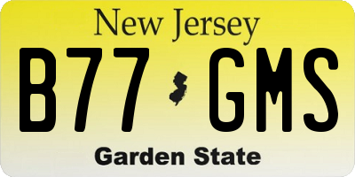 NJ license plate B77GMS