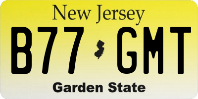 NJ license plate B77GMT