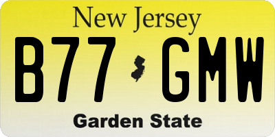 NJ license plate B77GMW