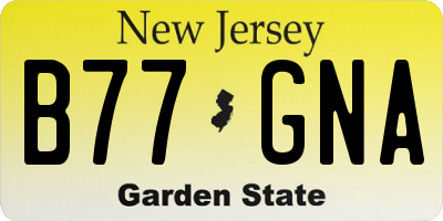 NJ license plate B77GNA