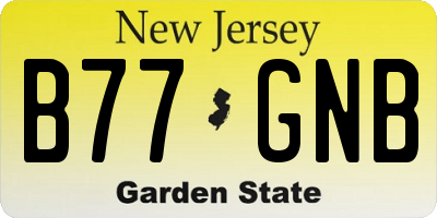 NJ license plate B77GNB