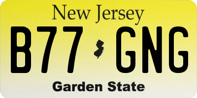 NJ license plate B77GNG