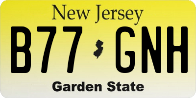 NJ license plate B77GNH