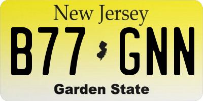 NJ license plate B77GNN