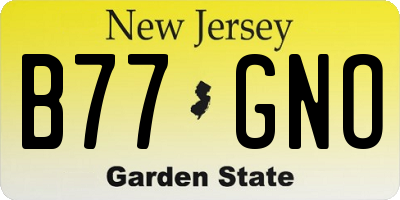 NJ license plate B77GNO