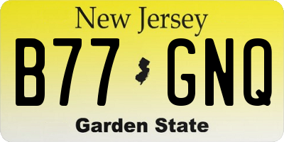 NJ license plate B77GNQ