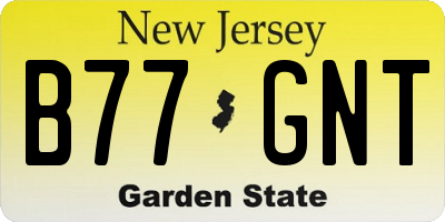 NJ license plate B77GNT
