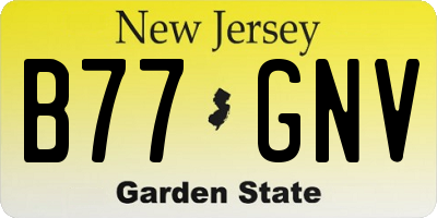 NJ license plate B77GNV