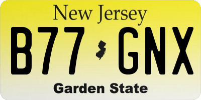 NJ license plate B77GNX