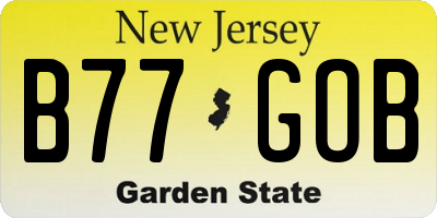 NJ license plate B77GOB