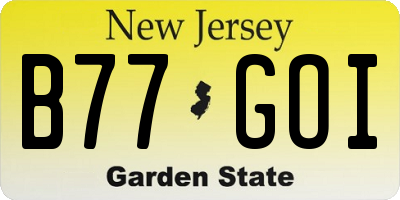 NJ license plate B77GOI