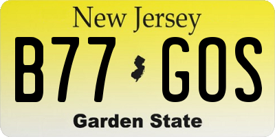 NJ license plate B77GOS