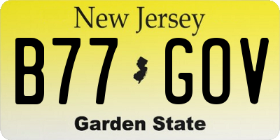 NJ license plate B77GOV